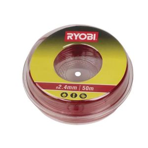 TÊTE - BOBINE - FIL Bobine fil rond - RYOBI - RAC105 - Accessoires coupe-bordures et débroussailleuses - diamètre 2.4mm - rouge