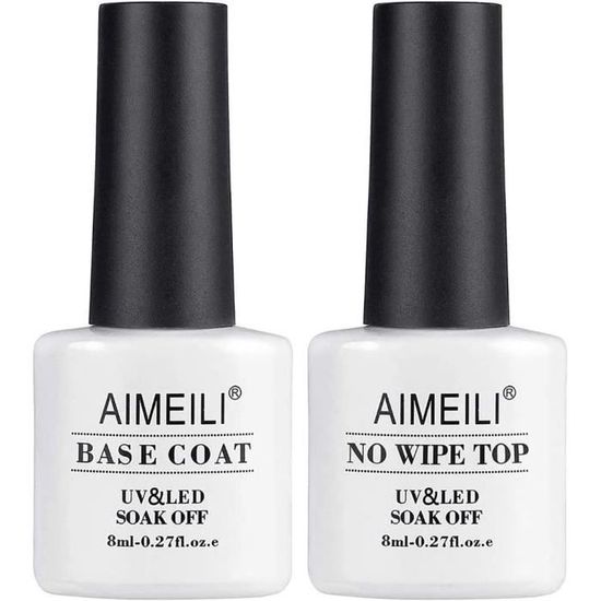 Kit Base Coat Et Top Coat Gel UV Kanorine – Sans Formaldéhyde, 2 X 15ml, Neuf