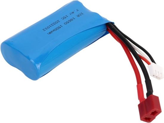 SUNGOOYUE Batterie au Lithium de Voiture RC 7,4 V 1200 MAh 8,88 Wh, Batterie au Lithium de Remplacement avec Prise SM 4P pour Voitures sur Chenilles RC
