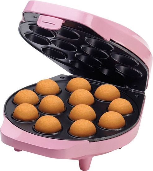 Machine à Cake Pops Bestron - Design Rétro Mignon, 700W, Anti-Adhésif, Rose - Parfait Pour Goûters Et Fêtes