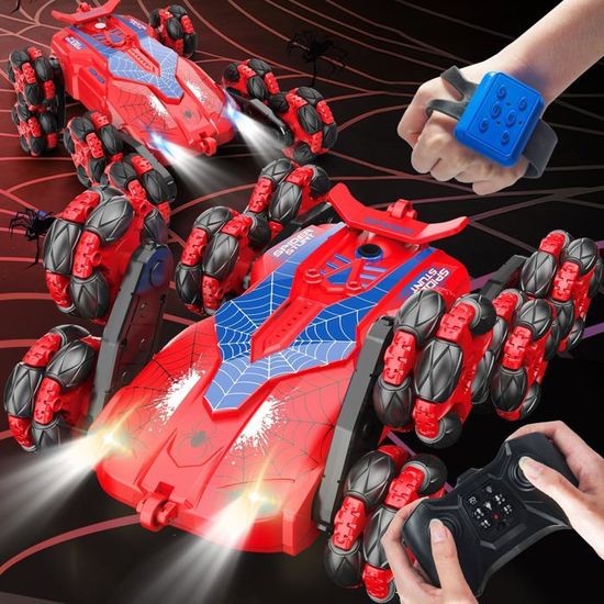 Spider Voiture Télécommandée Man Jouet, 360°Rotation Voiture Enfant