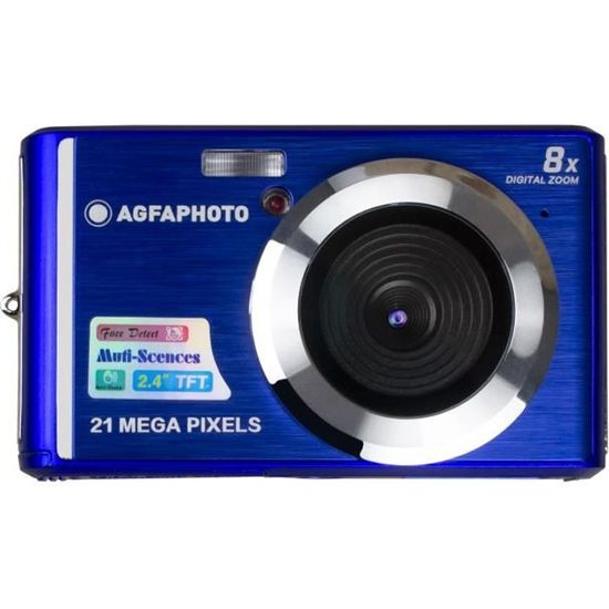 AGFA PHOTO - Caméra Numérique Compacte DC5200 - Bleu - 21 MP - Zoom Digital 8x - Batterie Lithium
