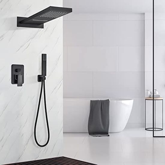 Colonne Douche Encastrable Noir Ensemble de Douche Système de douche