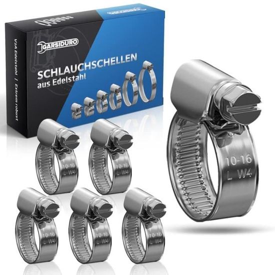 Lot De 10 Colliers De Serrage 26mm Avec Garniture Caoutchouc - Acier Inoxydable V2A - Fixation Tuyaux Et Câbles Robuste