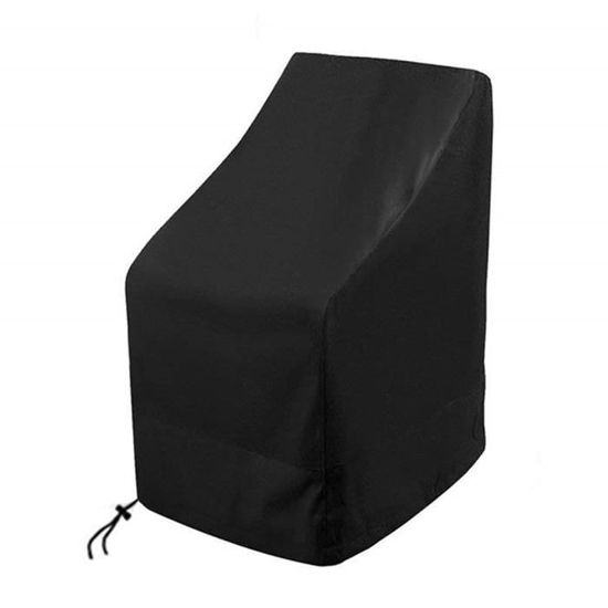 TIHOOK Lot De 2 Housses De Chaises De Jardin – Oxford 420D Imperméable, Anti-UV, Coupe-Vent, 75x65x85/120 Cm, Noir