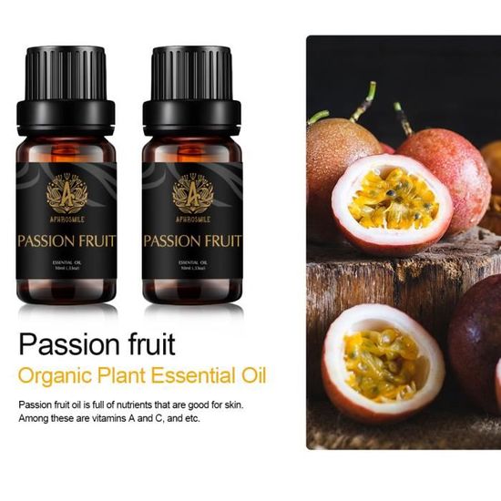 2-Pack 10ml Passion Fruit Huile essentielle, huiles d’aromathérapie pour diffuseur, massage, savon, fabrication de bougie