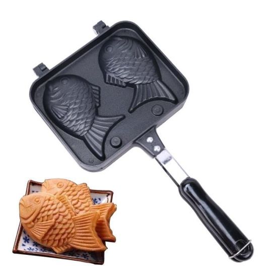 Moule A Gateaux Taiyaki Moule Japonais En Forme De Poisson Cuisson Gaufrier Fabricant Japonais Crepe Double Casserole Type Black Cdiscount Maison