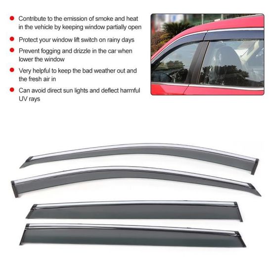 Déflecteurs Fenêtre Renault Clio II 5P 98-04 | Anti-Pluie/Vent | PMMA -35°C à +80°C | Facile à Poser