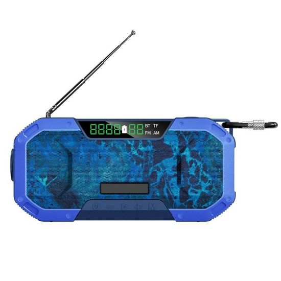 Radio à manivelle étanche 5000 mAh avec haut-parleur solaire d'urgence