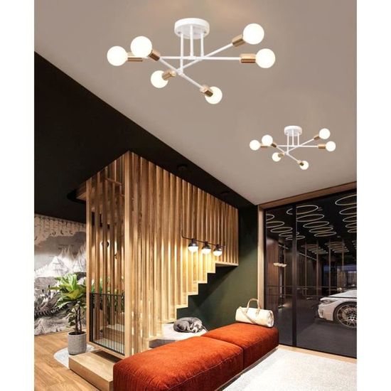 Plafonnier suspendu en bambou tissé à la main, design moderne, idéal