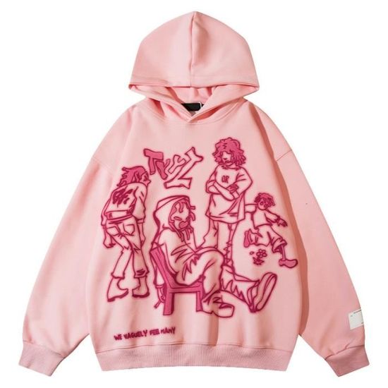 Sweat à Capuche Homme Oversize - Polaire Épaisse - Style Hip-Hop Y2K - Pour Hiver - Coupe Ample