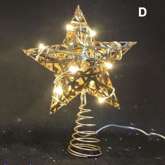 Pointe Sapin Noël étoile Scintillante Pointe De Sapin De Noël étoile Scintillante - Décoration Incassable - Taille Mini Mini Etoile Noel