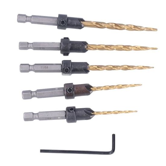 QWORK® Perceuse à Main Avec 5 Pcs Mini Foret Fraise Twist (1,5-5mm