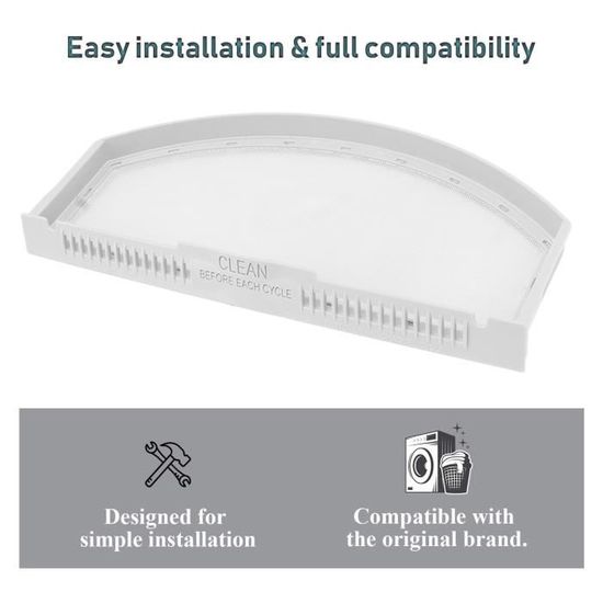 Filtre à Peluches Pour Sèche-linge Bosch - Compatible Avantixx 7/8, Clixx 7/8, IQ Series - Facile à Nettoyer, 1 Pièce