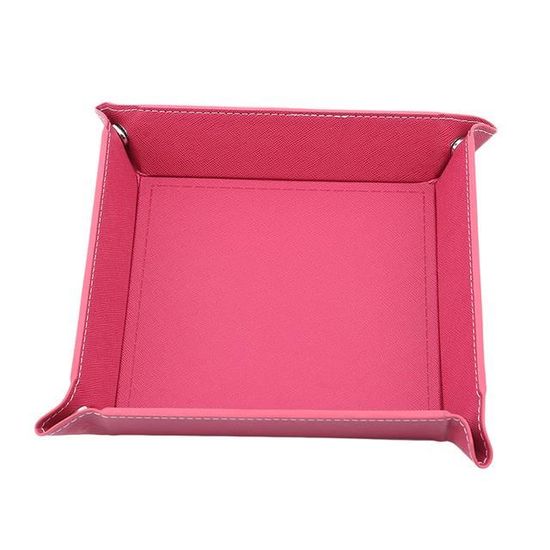 Plateau De Rangement En Cuir PU - Format Rond - Petit (12,5 Cm) Ou Grand (17,5 Cm) - Pour Clés, Bijoux, Monnaie - Pliable, Design élégant - 10