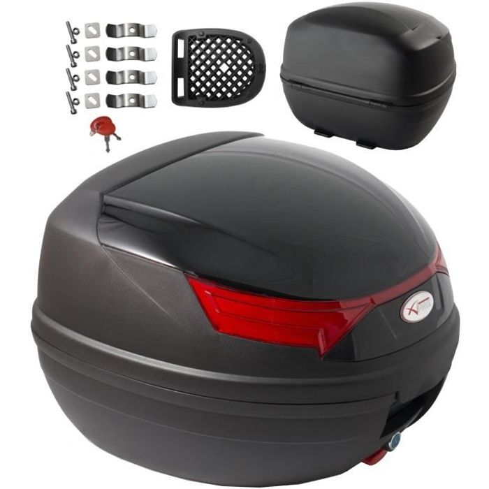 Top Case Moto Bagage Coffer Valise Fermeture 32 lt.Quad Touring noir