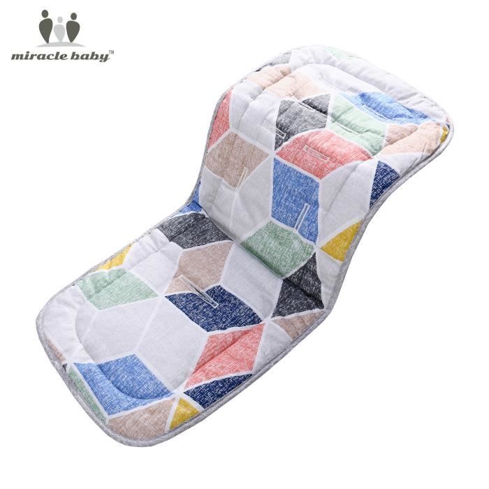 Coussin pour poussette 3D coussin en coton Utilisation double face 36*80cm - Coussin poussette pour Bébé - Polygone de poudre