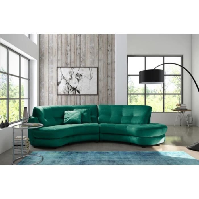 Canapé droit 6 places Tissu Luxe Confort Vert