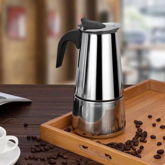 Behogar 100ml-200ml-300ml-450ml expresso machine à café en acier inoxydable Moka Pot pour cuisinières gaz électrique céramique