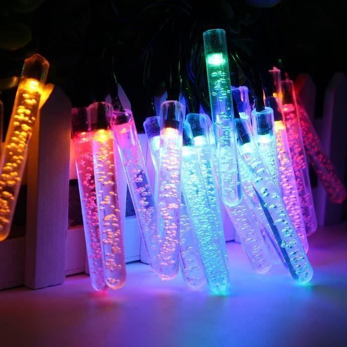 4.8m 20led Guirlande lumineuse exterieure solaire décoration noël fête mariage Multicolore Ro24384