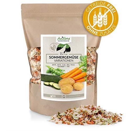 AniForte Poudre de b.a.r.f. Line NO3 légumes d'été Variations 1 kg sans Gluten pour Vos Propres Doublure Mélanges Chien Flocons de