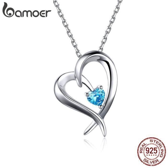 Collier Femme Coeurs entrelacés Cristal Swarovski Element Blanc Zircon de qualité AAA Bijoux Femme Cadeau Bijoux SCN311