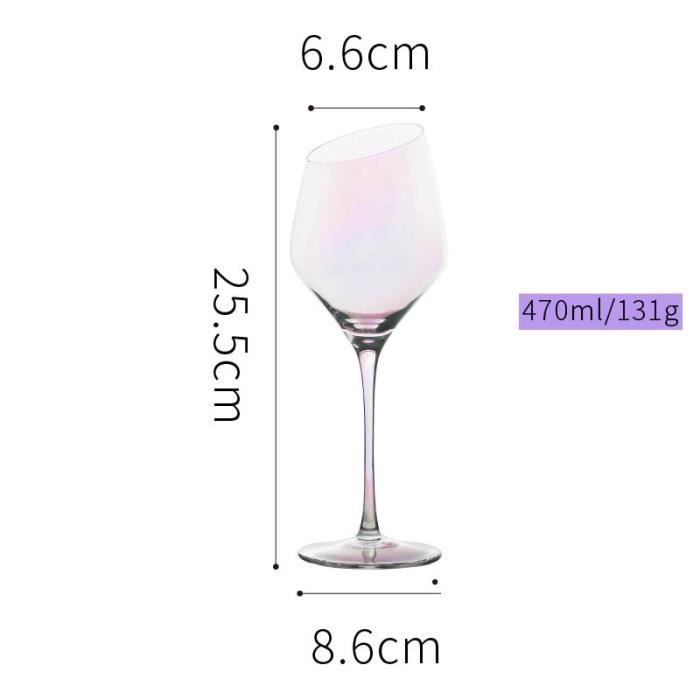 Verres à vin,Verre de cristal plaqué ion arc en ciel Coupe de verre à vin,verres de champagne,Bar hôtel fête maison - Type 470ml