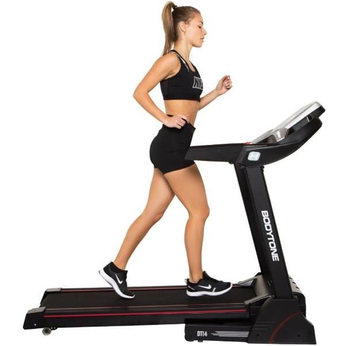 BODYTONE - Tapis de course DT14 - 14 KM/H - Pliable - Inclinaison 3 positions - Ecran LED - 12 Programmes