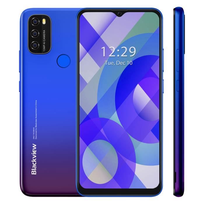Smartphone Pas cher Blackview A70 Pro 6.52- Écran 4Go + 32Go Double Sim Android 11 Téléphonie 4G GPS - Bleu