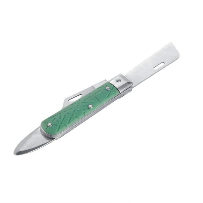 Couteau de Greffage Dague Pliable Serpette Tondeuse à Branche Bois Couteau de Pépinière Jardin à Greffer les Arbre des Fruits