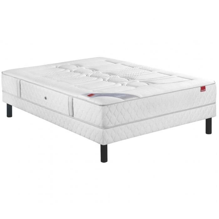 Ensemble Epeda Ressorts Multi Air Poudré Sommier Pieds 140x190