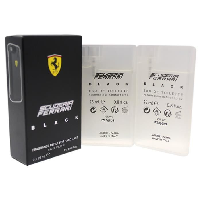 Recharge de parfum noir Ferrari pour étui rigide par Ferrari pour homme - 2 x 0,8 oz EDT Eau de toilette (recharge)