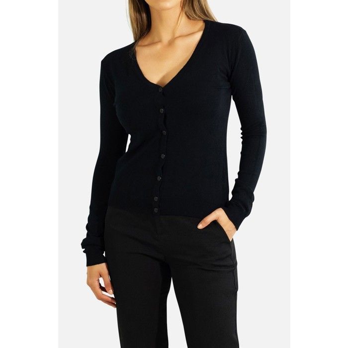 Cardigan basique Femme Noir