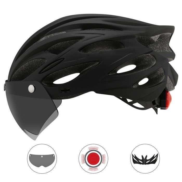 SURENHAP - Casque de Vélo avec Visière et Lampe d'avertissement - M / L (54-61cm) - Rithok -59as85f