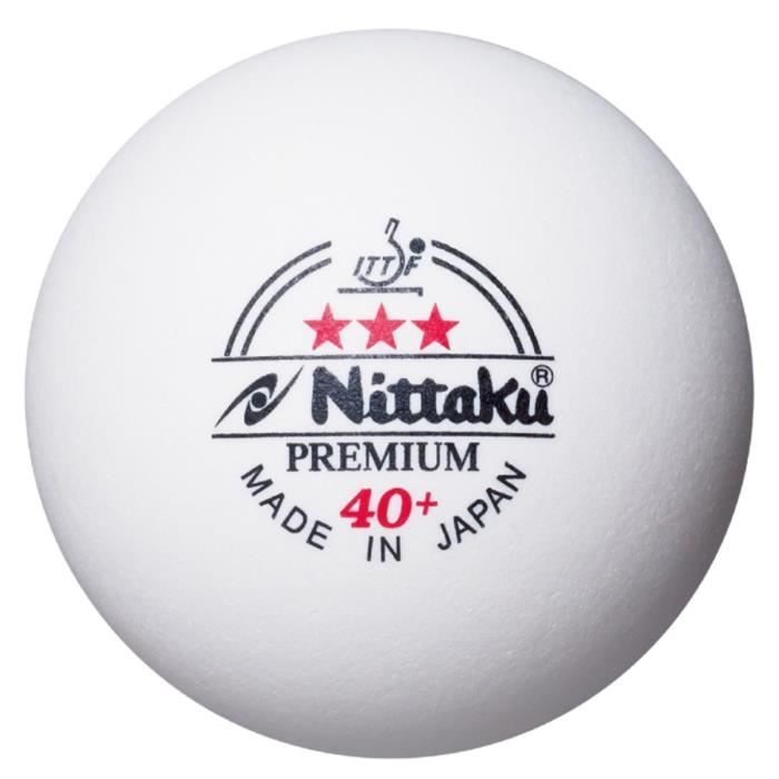 Nittaku Premium 3 Star Balles de Tennis de Table – Blanc