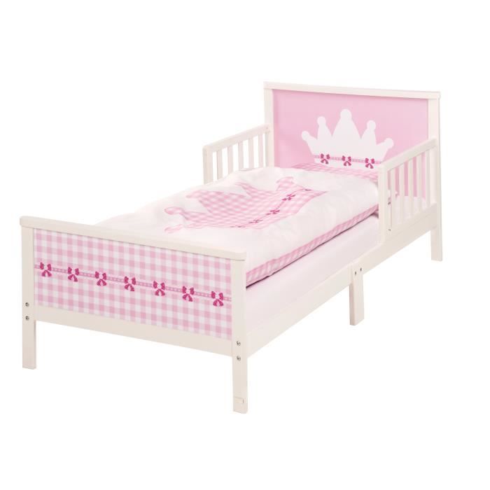 ROBA Lit à thème -Krone-, lit d'enfant 70x140 cm incl. matelas, draps et sommier