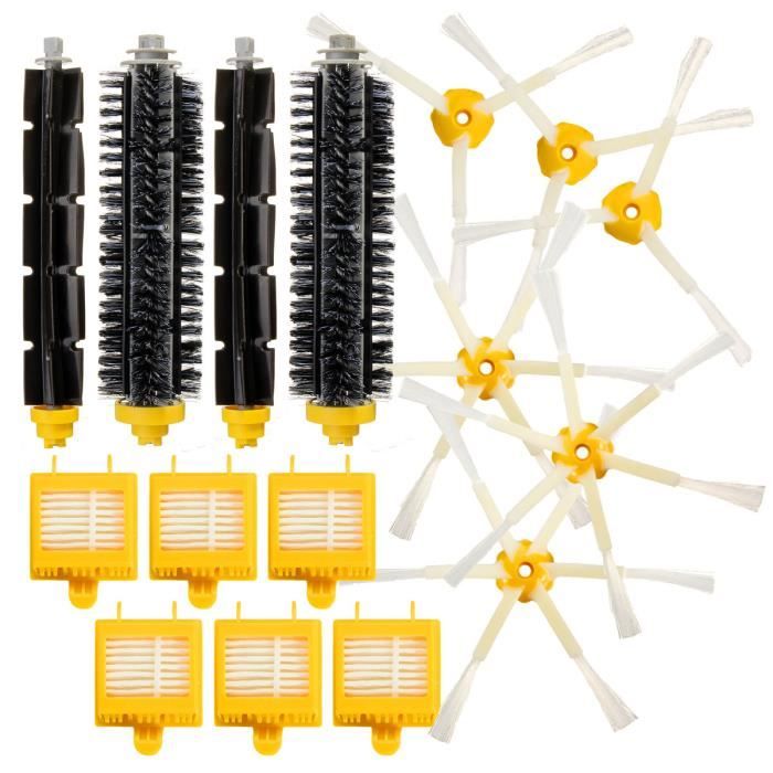 TEMPSA Kit De 2 paire de extracteur brosse +6 Garde Filtre + 6 Brosse Latérale Pour iRobot Roomba série 700 Aspirateur Outil
