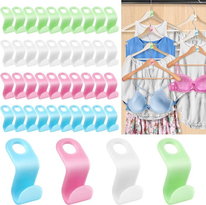 Lot De 200 Connecteurs De Cintre Transparents Nahanco HC001 - Pour Cintres, Rangement