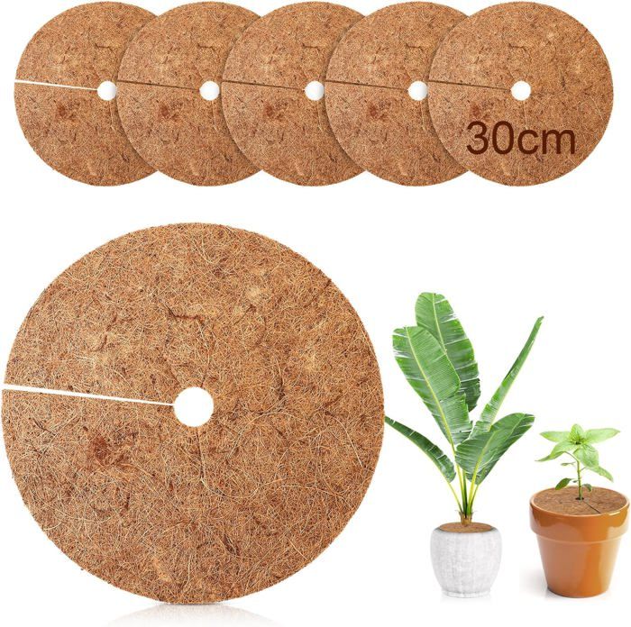 5 Pièces Tapis De Coco Plantes Disque De Paillage Coco Tapis De