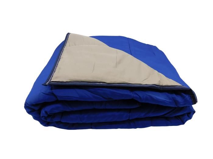 Couette ultra légère bleu limoges / taupe - 2 personnes 220 x 240 - spécial été - mortreux