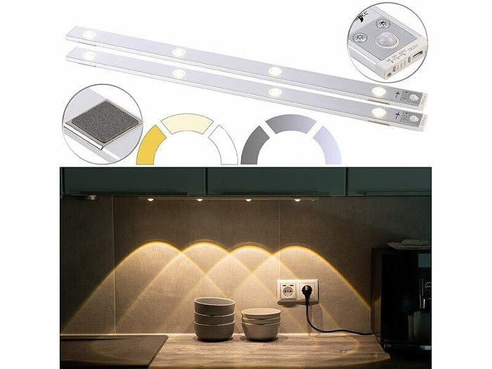 Réglettes LED - Lunartec - 140 lm - Sans fil - Détecteur de mouvement - Rechargeable USB Réglettes LED - Lunartec - 140 lm - Sans fil - Détecteur de mouvement - Rechargeable USB