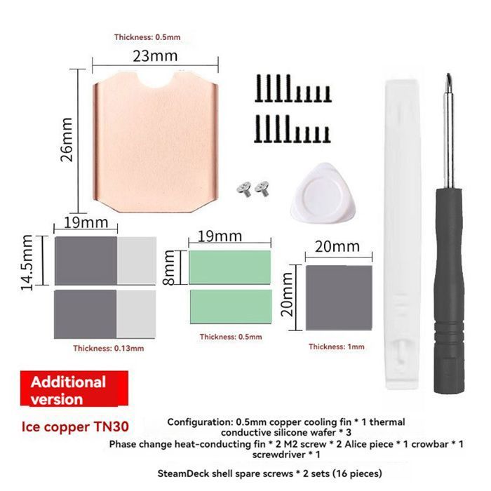 Dissipateur Thermique .2 2230 SSD pour Console de Jeu Portable Plus SSD SN740 Heat Sink en Cuivre