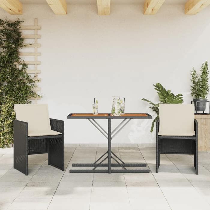 VidaXL Ensemble de bistro 3 pcs Résine tressée - vue 8