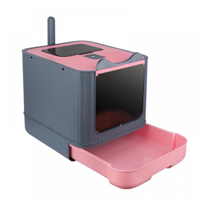 Comparer les prix de B.LIVEM MAISON POUR CHAT XL BAC À LITIÈRE POUR CHAT EN PP AVEC PELLE 445×365×345CM TIROIR COULISSANT PLIABLE ROSE