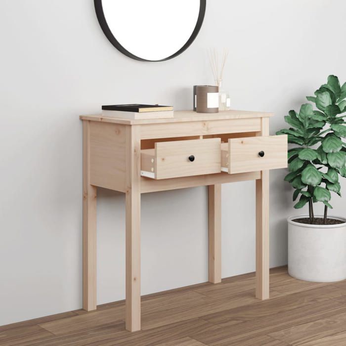Table dappoint Console Vidaxl 70x35x75 cm Bois massif de pin T119