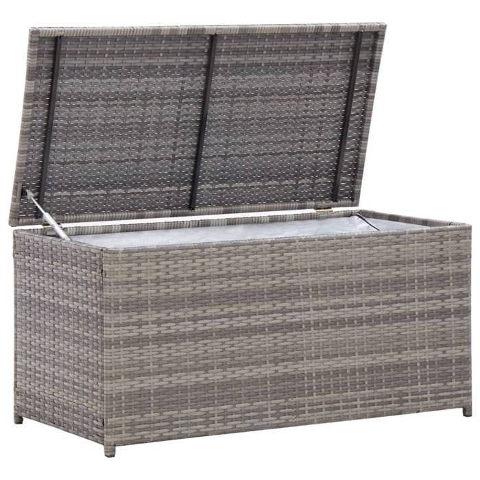 SALE 2025Boîte de rangement de jardin/Coffre à Coussin Extérieur MOOD - résine tressée 100x50x50 cm gris Chill569350