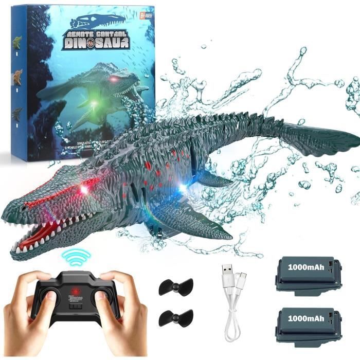 Bateau Télécommandé OBEST Mosasaure – 2.4GHz, Requin Jouet Pour Enfant – Gris