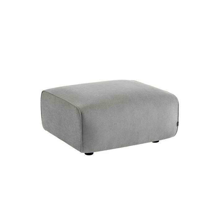 Pouf. module pour canapé. repose-pieds pour canapé 2 places en velours côtelé gris clair. L 76 x P 70 x H 41cm - Wallas Pouf. module pour canapé. repose-pieds pour canapé 2 places en velours côtelé gris clair. L 76 x P 70 x H 41cm - Wallas