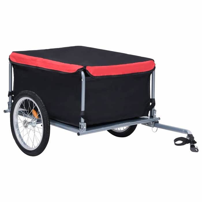 CLARENCE® Remorque de vélo - Chariot de vélo - noir et rouge 65 kg LL430
