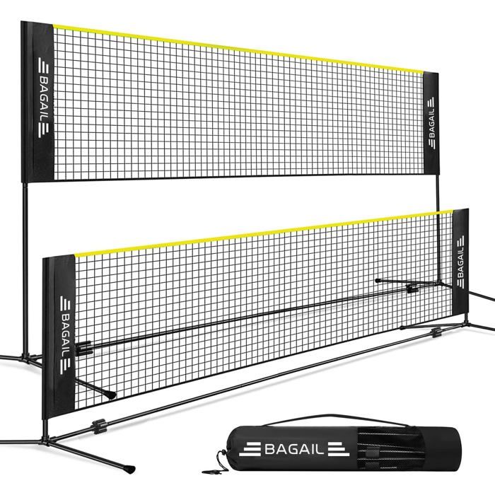 Raquette Badminton Adulte Kit Complet Volleyball & Badminton Patiassy - Filet Réglable 4 Raquettes Volants Pompe - Idéal Jardin/plage Kit Sport Extérieur Patiassy JI0302H